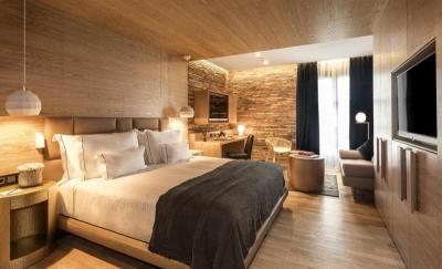 Tanzania luxury hotel furniture manufactuer from China for bedroom furniture set by leather bed with bench sofa and chai