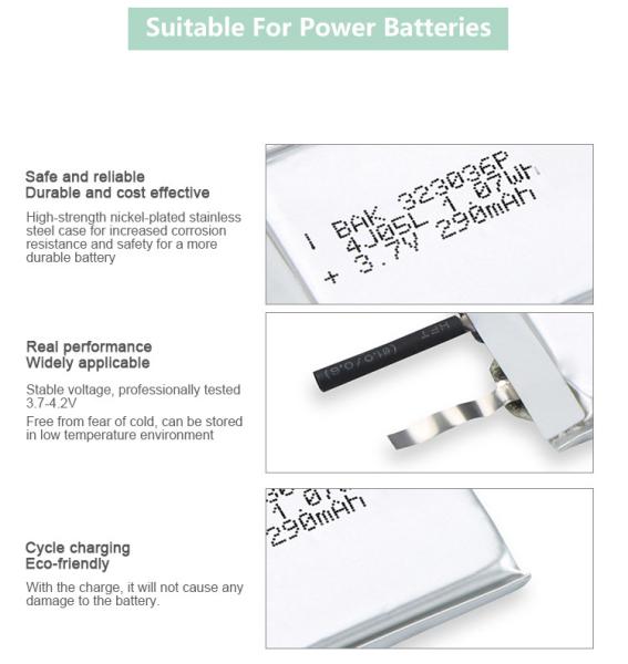 Small Li Pol Battery Rechargeable Li Ion Battery 323036P 3.7V 290mAh