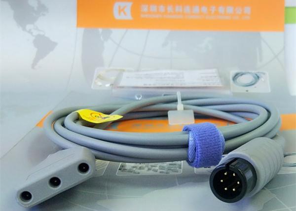 Gray Color 3 Lead Ecg Monitor Cable Excellent Compatibility CE Ul Iso