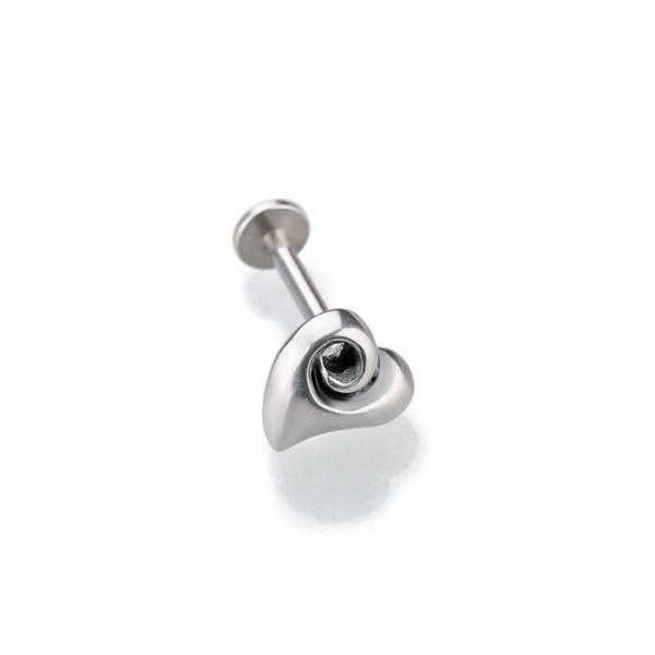Heart shaped stainless steel internal thread lip ring on hot sale