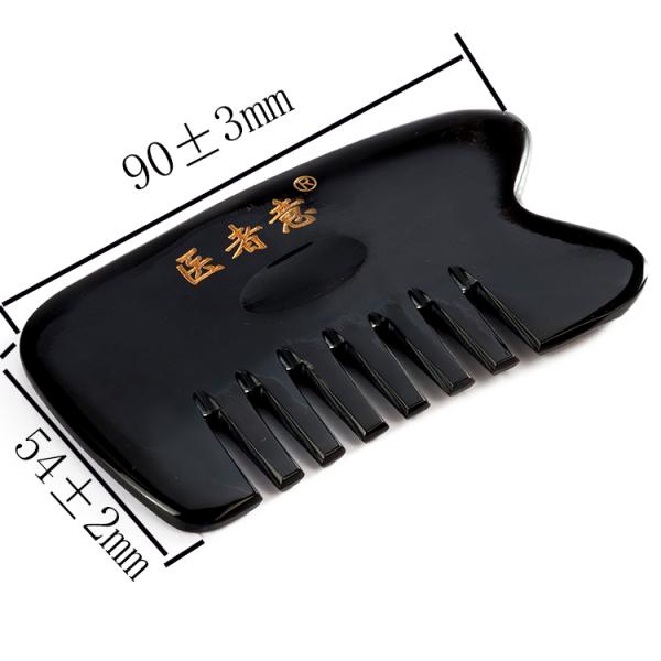 1 Year Shelf Life Natural Black Horn Comb Gua Sha Board Comb for Hair Loss Prevention