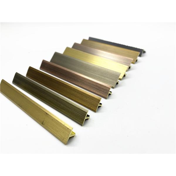T Shaped Brass Tile Trim 1.8m High Corrosion Resistance Outdoor Stairs