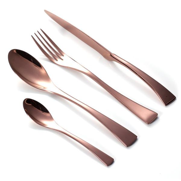 Elegant Design Stainless Steel Rose Gold Cutlery/Wedding Flatware/Colorful Knife Fork