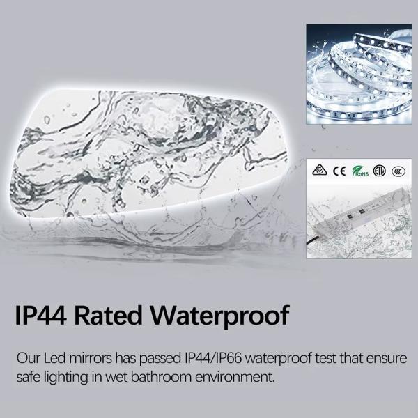 Asymmetrical Backlit LED Bathroom Mirror , Anti Fog Bathroom Mirror With Light