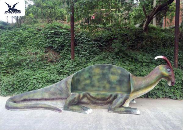 High Simulation Life Size Farm Animal Models , Dinosaur Fiberglass Chair For Amusement Park