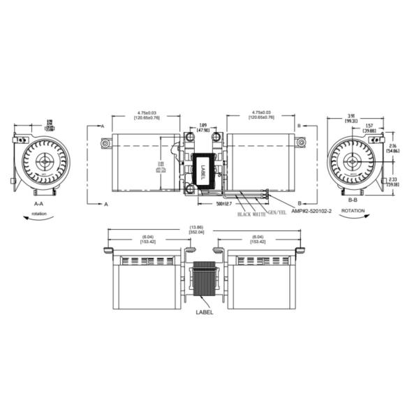 Колесо двигателя для воздуходувки переменной скорости конвекции плиты лепешки поляка 55W 115V тени AC высокотемпературное