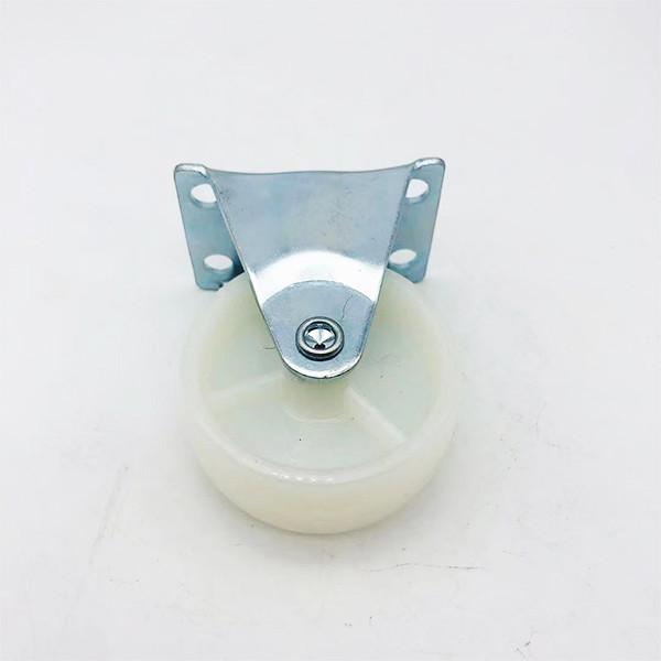 50mm White PP Wheel Plain Bearing Rigid Plate Caster