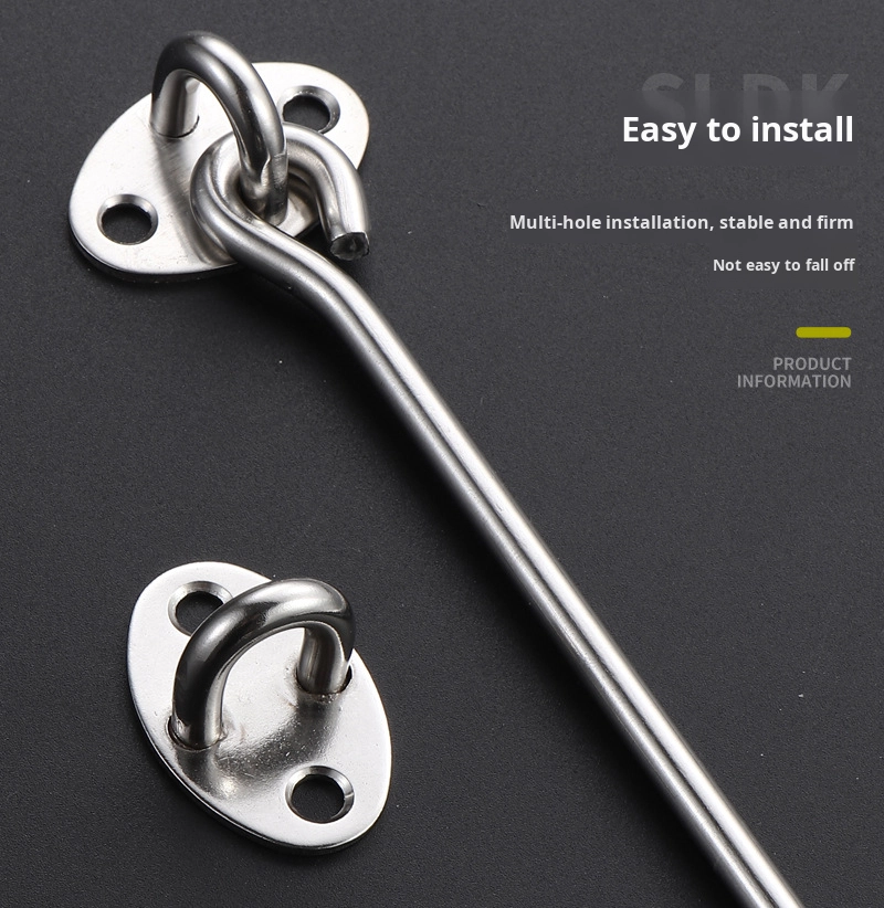Solid Thickened Stainless Steel Windproof Hook Modern Design Hotels Old-Style Wooden Windows for Sliding Doors & Windows Bolt