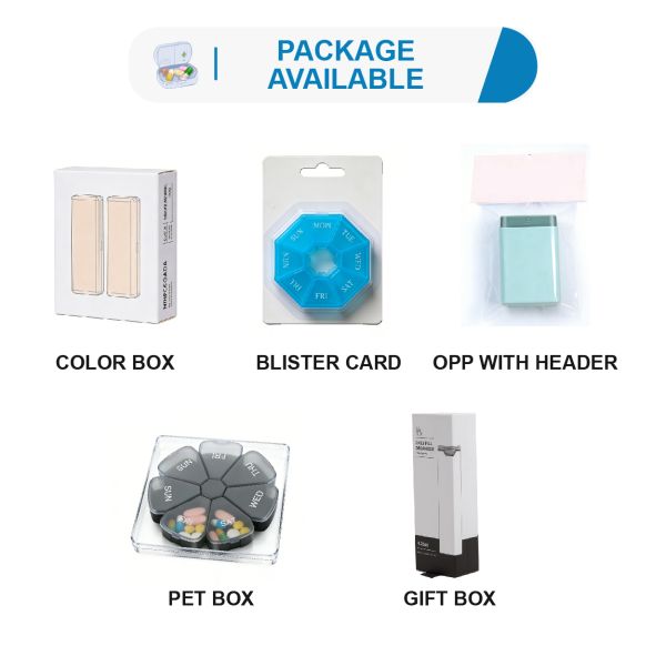 2025 Portable Food Grade PP Weekly Pill Box Storage Black Transparent Child-Resistant 3-Times Pill Case Organizer for Travel