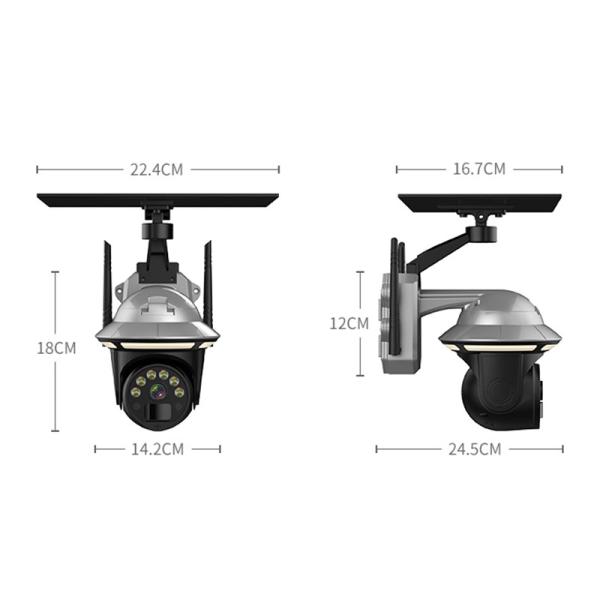 Wireless Garden Lights Security Monitoring Solar Camera With Solar Panel For Outdoor