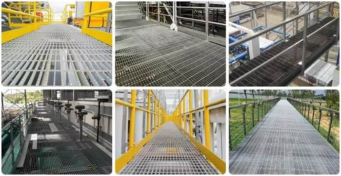 Pressure Welded Stainless Steel Grating with Slip-Resistant Surface and Customizable Sizes for Industrial Platforms