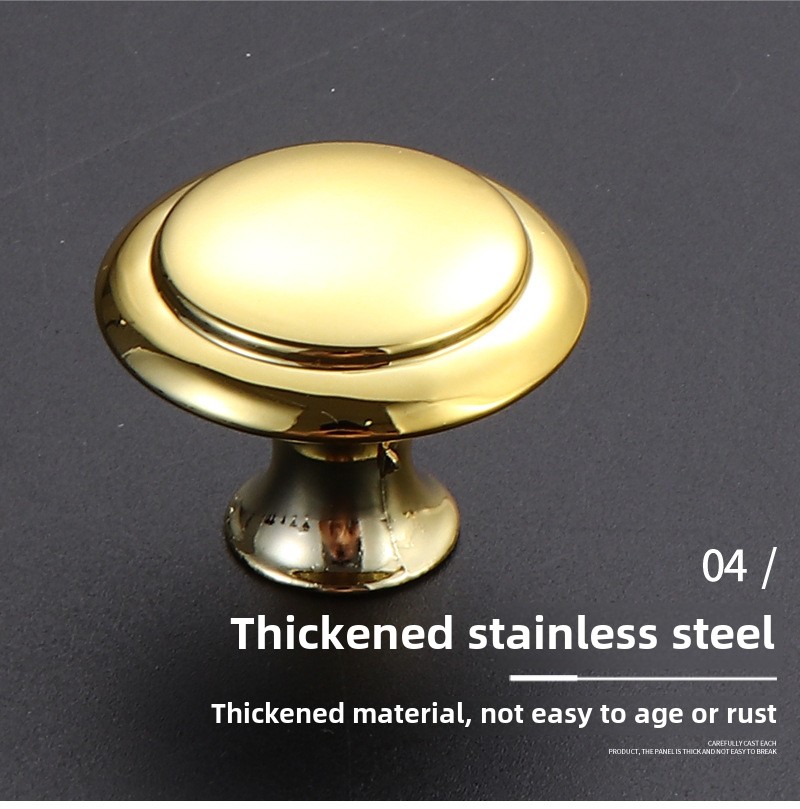 Single Hole Stainless Steel Mushroom Knob in Gold Silver Black-for Cabinets Door Shoe Drawer & Bedroom Bathroom Use