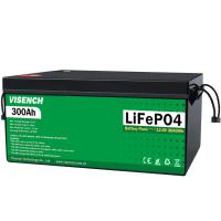 Visench Baterias recarregáveis de iões de lítio 12V 300Ah LiFePO4 Bateria Pack
