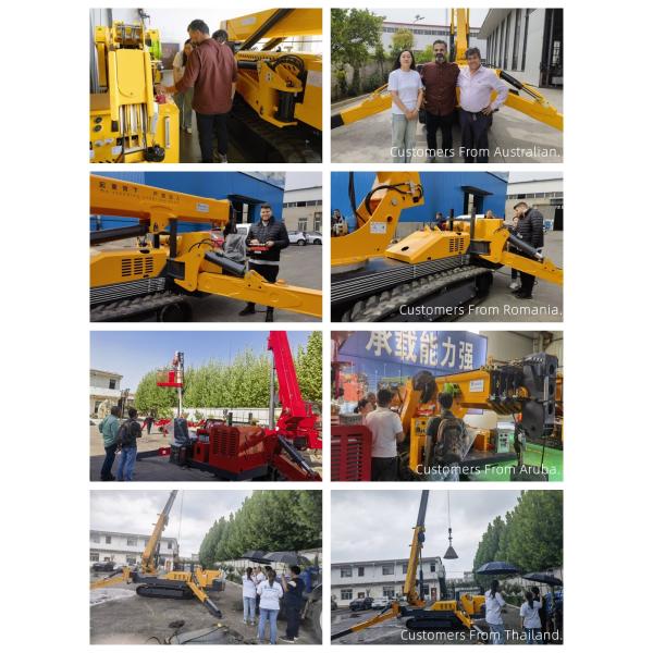 Powerful Electric And Diesel Power 5 Ton Spider Crane In Yellow / Red / Blue / Black Or Green For Heavy Lifting