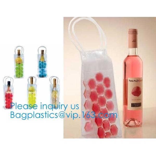 PVC Ice Bag, Wine Beer Gift Bags, Wine Bag, Drink Ice Bags, Portable Wine Bags Gel Ice Pack PVC Wine Cooler Bag With Han