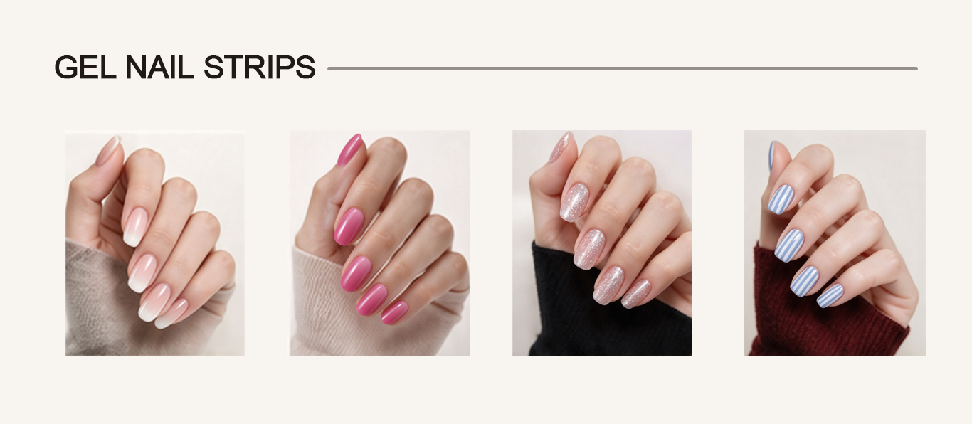 No LED Lamp Needed Gel Nail Wraps Easy Apply Remove Salon Quality Gloss Full Cover