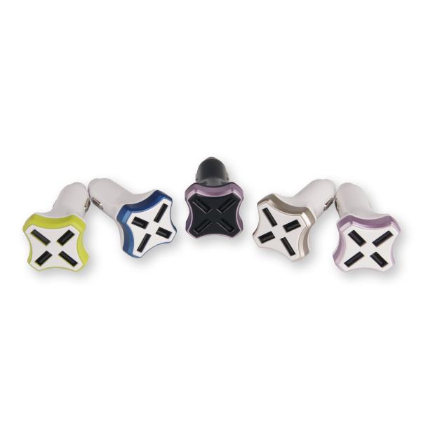 Colorful High Power Car Phone Charger Fast Charge Function Pc Fire Environmental Protection