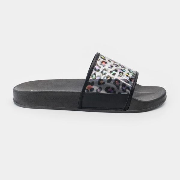 EVA Womens Summer Slide Sandals , Transparent Upper Womens Flat Slide Sandals