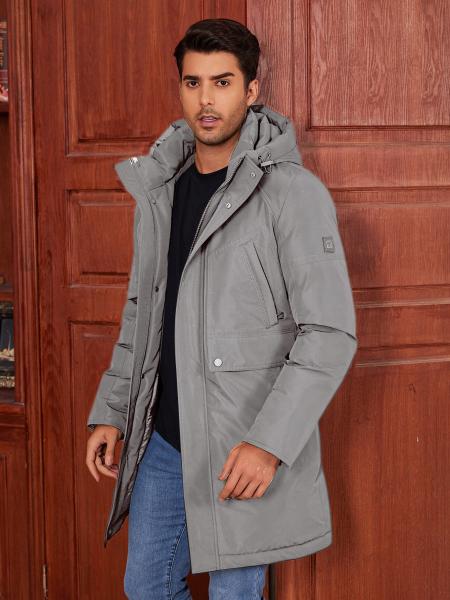 Business Elegance Long Detachable Hood Winter Thickened Jacket Men Winter Proof Water Proof