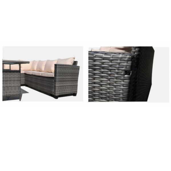 Hotel Luxury Rattan Dining Table And Chairs Furniture Extension Woven Rope Restaurant