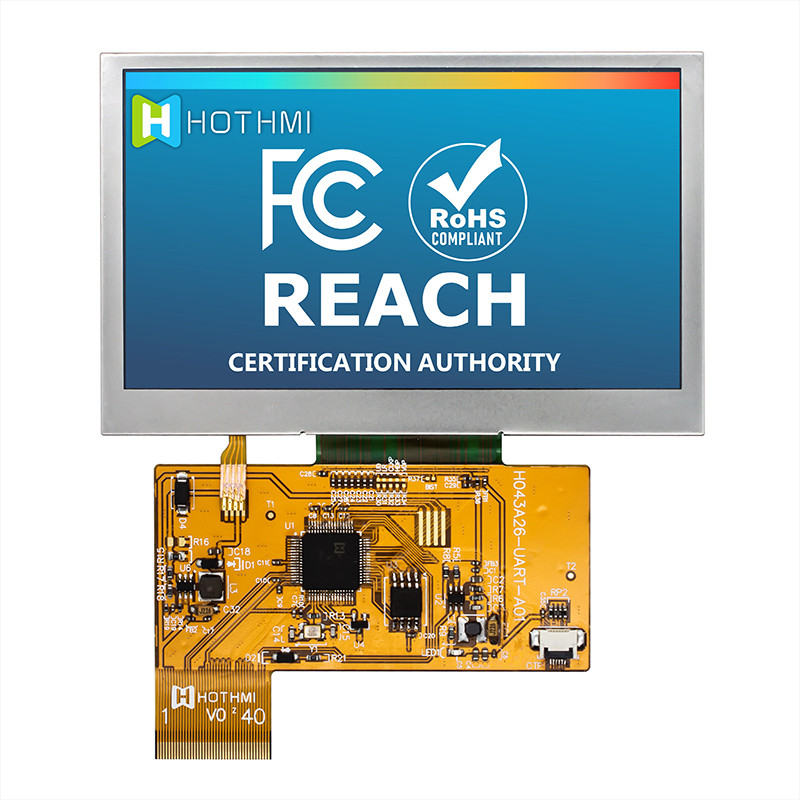 4,3 солнечный свет экрана дисплея дюйма умный серийный 800x480 UART TFT читаемый