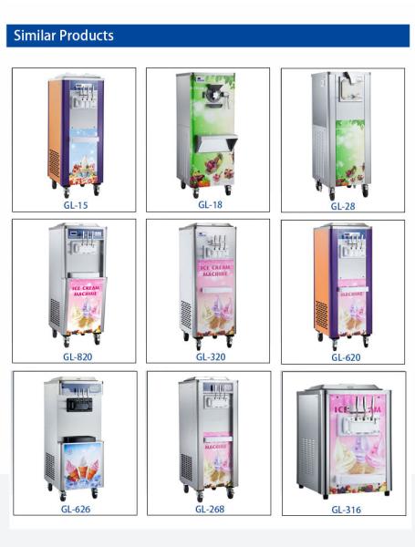 Máquina de gelado suave de pré-resfriamento 700W Potência nominal com refrigerante R134A 100-150 xícaras/hora