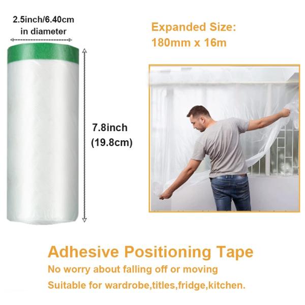 PE Plastic Film Transparent Crepe Paper Spray Painting Covering Car Taped Masking Film