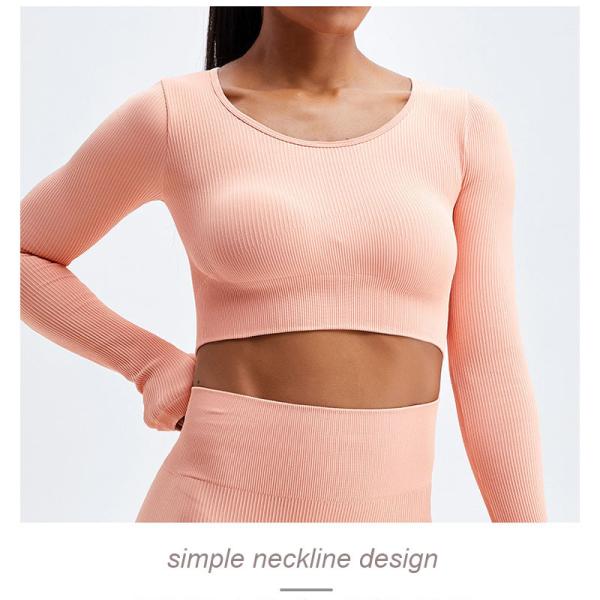 Stretchable женский набор йоги одевает гетры безшовного идущего ребристого урожая верхние