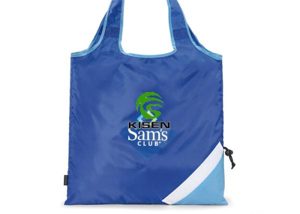 Large Folding Polyester Tote Bags , Portable Roll Up Grocery Bags For Woman