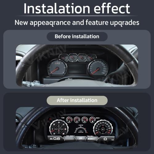 Viknav 13インチ 車用デジタルクラスター Chevrolet Silverado GMC SIERRA 2014-2018用 LCD 車用デジタルスピードメーター ダッシュボードパネル インストルメントパネル バーチャルコクピット