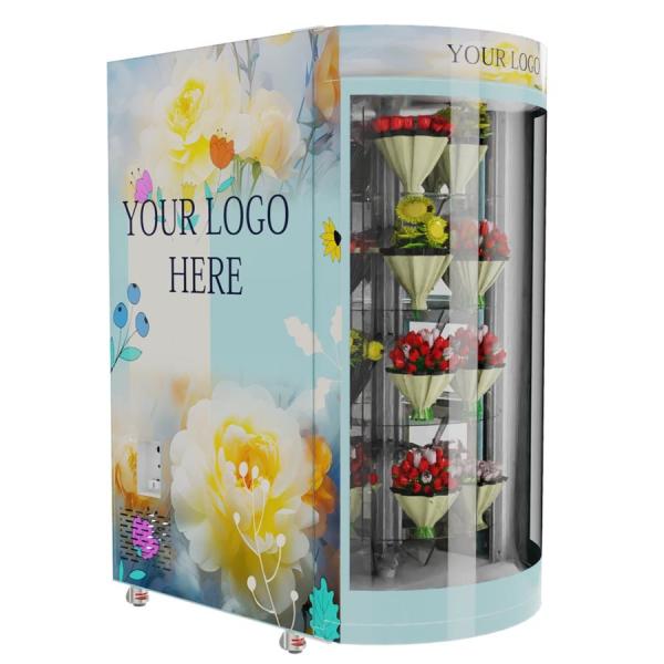 24 Comparments Customized Logo Flower Vending Machine With Cooling Function