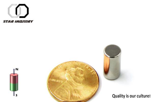 Multiple Coatings Medical Grade Magnets , Metal Long Cylinder N48H Neodymium Rod