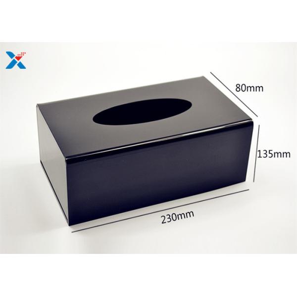 Back Acrylic Rectangular Tissue Box , Hotel Tissue Box Size Customized