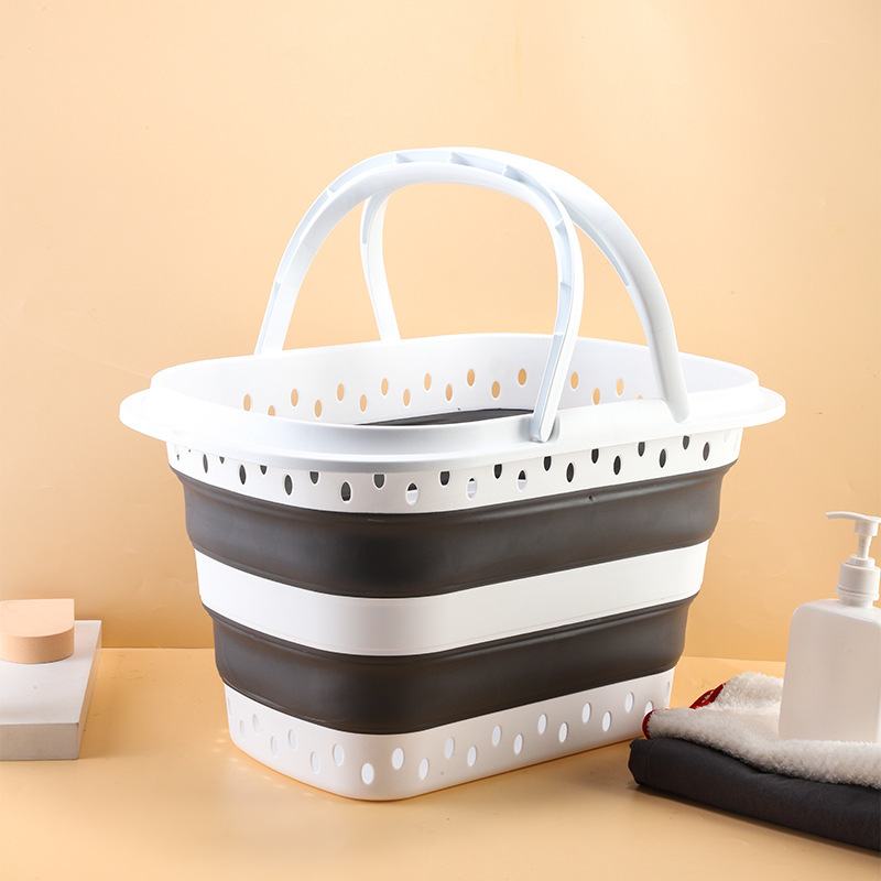 Creative Folding Wall-Mounted Portable Plastic Modern Simple Extra Large Thickened Kitchen Bathroom Laundry Basket Foot Bath