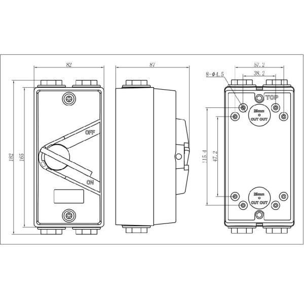УКФ Внешний водонепроницаемый изоляционный переключатель одноколонный разъединитель 1p/2p/3p/4p для наружного использования