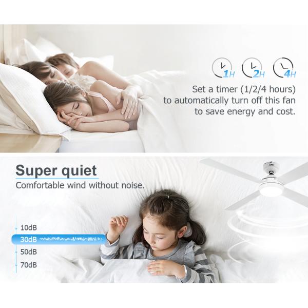 Modern Design Home Office LED Ventilador de teto com lâminas de MDF e luz de controle remoto ODM