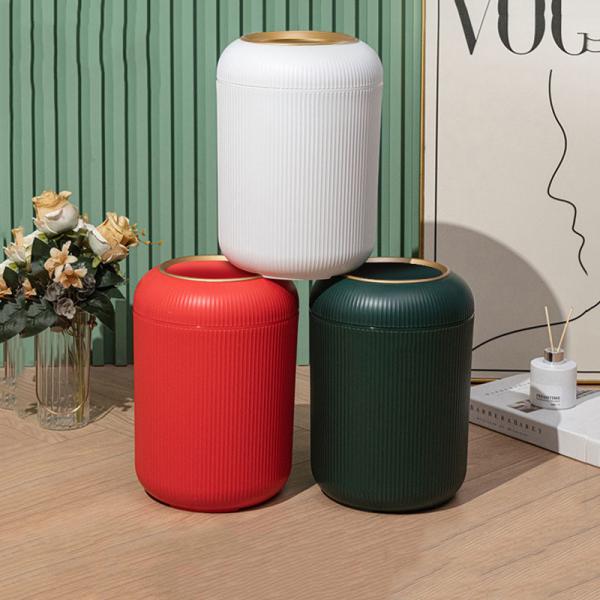 Household Trash Can Large Living Room Kitchen Bedroom Light Luxury Desktop Storage Bucket Toilet Plastic Trash Can