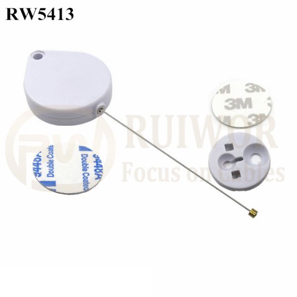 RW5413 Heart-Shaped Security Pull Box Plus Dia 30MMx5.5MM Circular Adhesive ABS Block