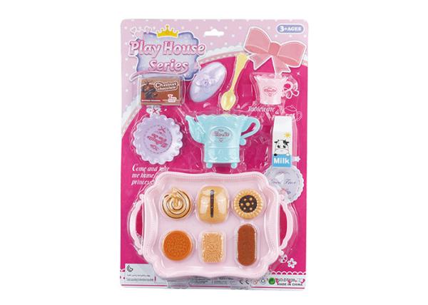 15 Pcs Plastic Cookies Tea Set Children's Play Toys W / Spoons Cups Big Plate