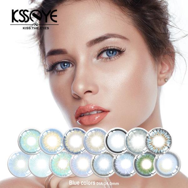 Oem Cosmetic Tricolor Blue Cosplay Contacts Lens 1 Year Without Power PP blister