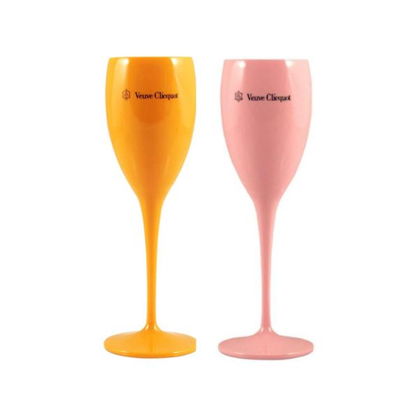 Eco - Friendly Clicquot Champagne Glasses Reusable Shatterproof Recyclable Veuve