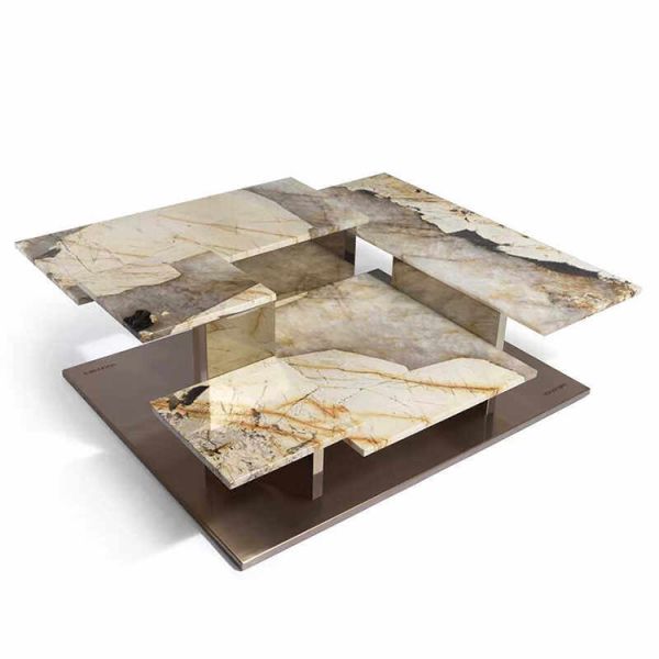 MOYI High Quality Movable Modern Living Room Furniture Irregularly Shaped Marble Coffee Table for Home Use