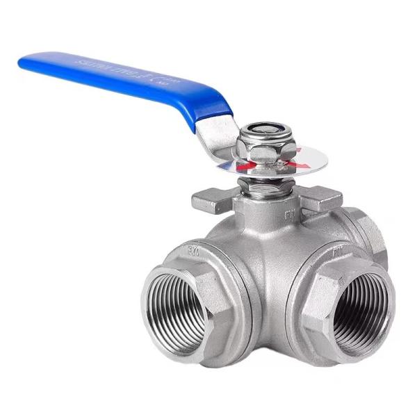 1/2-4 Three Way Stainless Steel Floating Ball Valve T Type