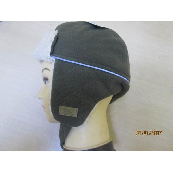 Cute fleece ear flap/hat for boys--with shu velveteen inside--warmer in outside/winter