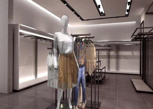 Luxury Clothing Store Display Racks With Shelves , Dress Shop Display Stands