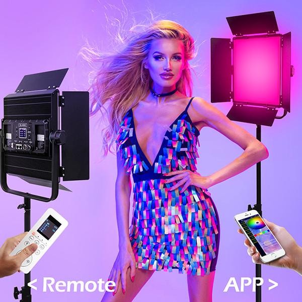 DMX Portable LED Film Lights 60W Panel Video Lighting Rgb For Studio Photography Bluetooth