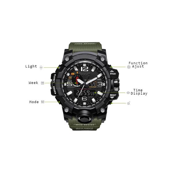 PU Strap Plastic Digital Watch , 50m Waterproof Digital Sports Watches For Men