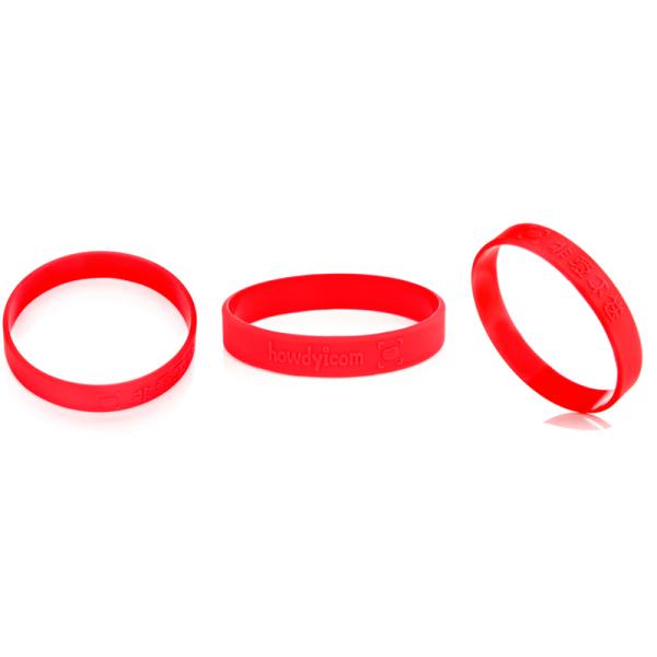 Festival wristbands low relief custom logo color red good hand-feeling