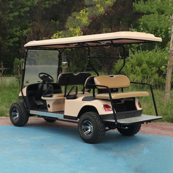 Тележка для гольфа Сеатер легальной улицы ОДМ 6 электрическая с литиевой батареей и внедорожными автошинами и задним складным сиденьем