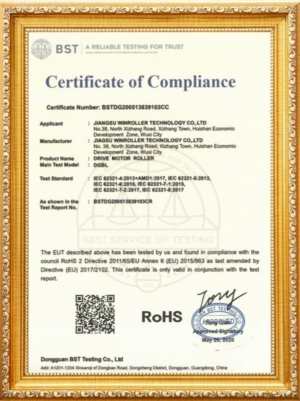 JIANG SU Winroller Technology Co., Ltd. Сертификации